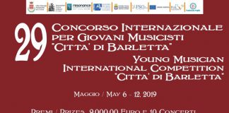 29° Concorso Internazionale per Giovani Musicisti ‘Città di Barletta’ 6 – 12 maggio 2019