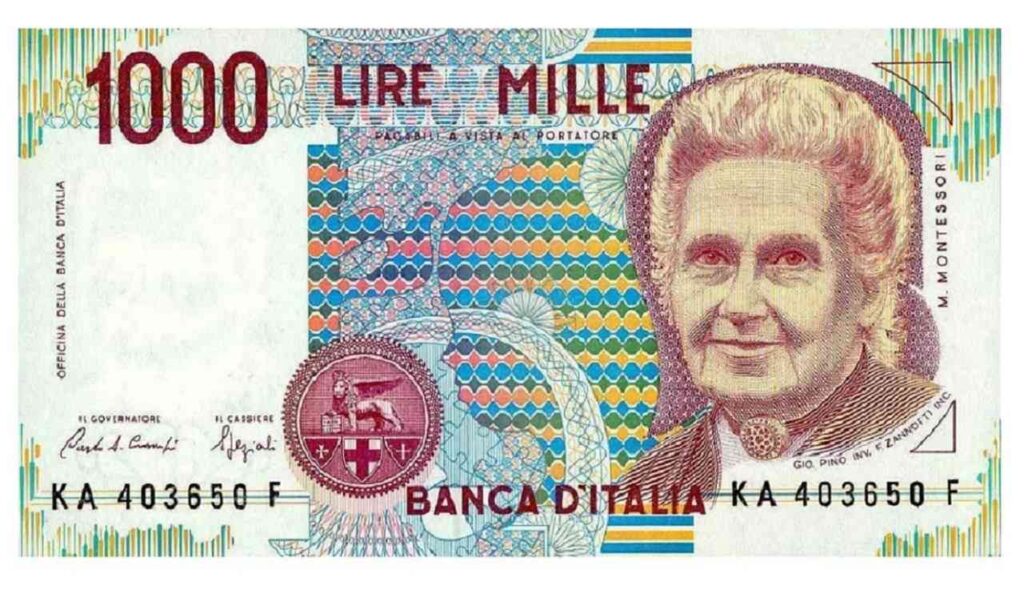 1000 lire con Maria Montessori: se trovi questo dettaglio sei ricco