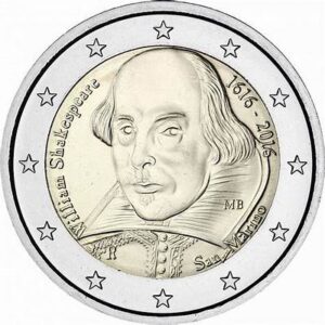 2 euro con William Shakespeare
