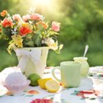 Frasi del buongiorno per WhatsApp con sfondo floreale e testo motivazionale per l'8 marzo.